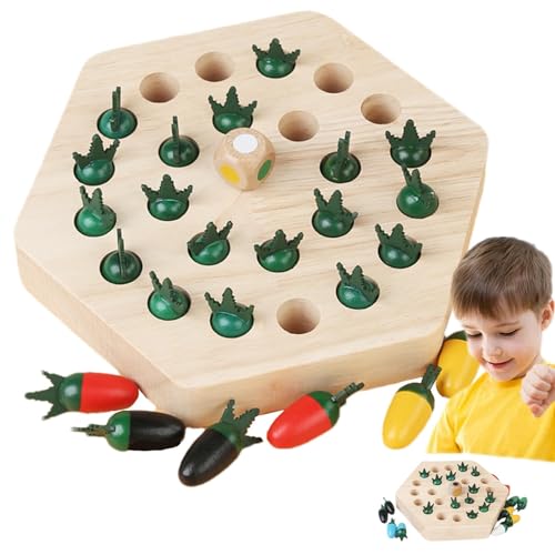 Karotten-Ernte-Spielzeug-Set, hölzernes Karotten-Farb-Memory-Spiel, interaktives Montessori-Karotten-Spielzeug für die frühe Entwicklung, Farbsortier-Matching-Spiel für Kinder von Generic