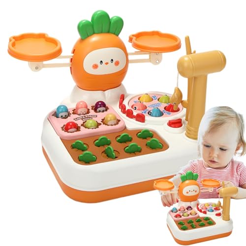 Karotten-Montessori-Spielzeug, Karottenernte-Spiel,4 in 1 Montessori Karotte Ziehwaage Angelspielzeug | Buntes, pädagogisches, multifunktionales Kleinkind-Memory-Spiel für Jungen, Mädchen, von Generic