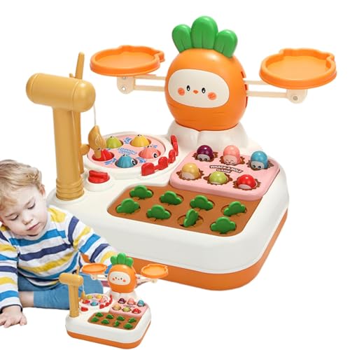 Karottenernte-Spiel, Karottenspielzeug - 4-in-1 Balance Scale Whack Maulwurf-Karotten-Ziehspielzeug | Buntes, pädagogisches, multifunktionales Kleinkind-Memory-Spiel für Jungen, von Generic