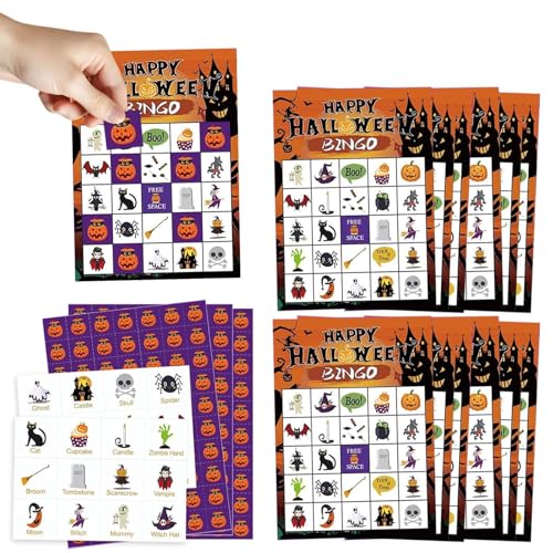 Karten spielen - Tabletop Strategie Spielkarte, Halloween -Set im Freien | Interaktive Board Halloween Toys, Fun Playings Cards Strategy Tischplatte, Spooky Party Challenge für Teenager, tragbarer Roa von Generic