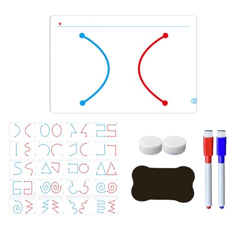 Karten zur Entwicklung der linken und rechten Gehirnhälfte, Gehirntrainingsspielzeug, Eltern-Kind-Interaktionsspielzeug, Entwicklungskarten (enthält 20 Karten, einen Radiergummi, 2 (Blue, 21x14cm) von Generic
