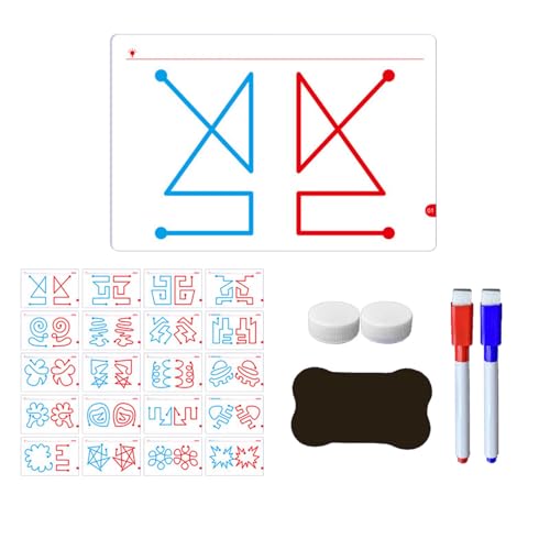 Karten zur Entwicklung der linken und rechten Gehirnhälfte, Gehirntrainingsspielzeug, Eltern-Kind-Interaktionsspielzeug, Entwicklungskarten (enthält 20 Karten, einen Radiergummi, 2 (Red, 21x14cm) von Generic