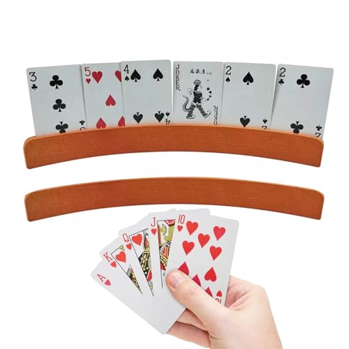 Kartenhalter Spielen - gebogener Organizer, Game Tray | 2PCS -Holzregale für Poker, Canasta, Pinochle, Bridge, Tabletop -Brettspiele, Easy Grip Display Ständer für Erwachsene, Senioren, Kinder, S Kartenhalter Spielen - gebogener Organizer, Game Tray | 2PCS -Holzregale für Poker, Canasta, Pinochle, Bridge, Tabletop -Brettspiele, Easy Grip Display Ständer für Erwachsene, Senioren, Kinder, S von Generic