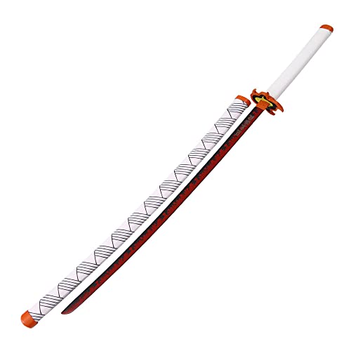 Katana Kyojuro Rengoku Rote Nichirin Klinge HOLZKLINGE Anime Schwert Cosplay Manga von Generic