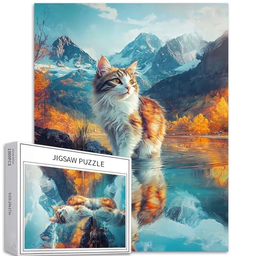 Katze steht auf Wasser, 1000 Teile Puzzle für Erwachsene, Fantasy-Cartoon-Stil, Kunst-Puzzle, herausfordernde Familienaktivitäten, buntes DIY-Bastelpuzzle für Heimdekoration, Geschenke, 50,8 x 68,6 cm Katze steht auf Wasser, 1000 Teile Puzzle für Erwachsene, Fantasy-Cartoon-Stil, Kunst-Puzzle, herausfordernde Familienaktivitäten, buntes DIY-Bastelpuzzle für Heimdekoration, Geschenke, 50,8 x 68,6 cm von Generic