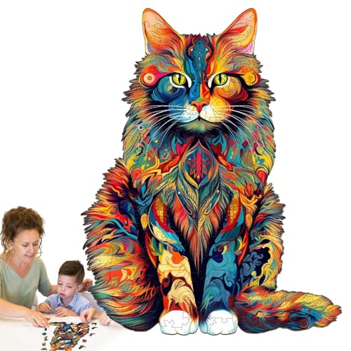 Katzen-Puzzle – Tier-Holzpuzzle, Holzpuzzle für Erwachsene | Einzigartige Tier-Form, süßes pädagogisches Katzenpuzzle, Katzenpuzzle für Katzen, Holzpuzzle in C-Form Katzen-Puzzle – Tier-Holzpuzzle, Holzpuzzle für Erwachsene | Einzigartige Tier-Form, süßes pädagogisches Katzenpuzzle, Katzenpuzzle für Katzen, Holzpuzzle in C-Form von Generic