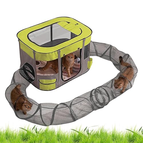 Katzen-Tunnel-Lautsprecher im Freien – für den Außenbereich von kleinen Tieren zu Hause, tragbar, gelangweiltes Zelt, Spielplatz, geräumig, für Garten, Balkon, Rasen von Generic
