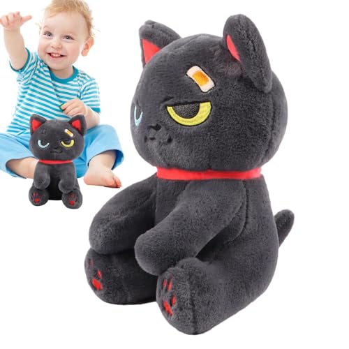 Katzengefüllte Tier, Katzenplüschspielzeug,Piratenkatze Huggable Puppe - Weiche gotische Tierpuppe, schlafender Begleiter, Desktop -Ornament für Kinder und Erwachsene, Heimdekoration von Generic