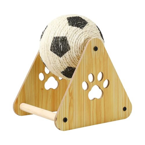 Katzenkratzspielzeug aus Sisal, interaktives, kugelförmiges Kratzspielzeug mit Nagelfeile, Bereicherung für Übungen, Fußball, Haustierbedarf für den Innenbereich, kleine und (Khaki, 19X18.5X15cm) von Generic