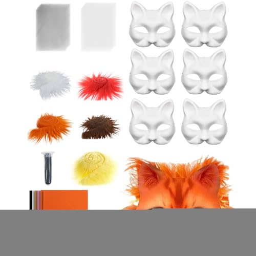 Katzenmaske Kit - Maske Bastelset, Kostüm Zubehör | Netz Filz Blatt Prop Set Party Frauen Männer Cosplay Maskenball Festival Dekoration Event Katzenmaske Kit - Maske Bastelset, Kostüm Zubehör | Netz Filz Blatt Prop Set Party Frauen Männer Cosplay Maskenball Festival Dekoration Event von Generic
