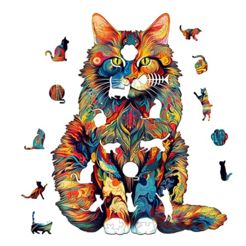 Katzenpuzzle, Katzenpuzzle, Katzenpuzzle aus Holz, Tierpuzzle für Erwachsene und Kinder, einzigartiges Katzenpuzzle für Freunde der Familie Katzenpuzzle, Katzenpuzzle, Katzenpuzzle aus Holz, Tierpuzzle für Erwachsene und Kinder, einzigartiges Katzenpuzzle für Freunde der Familie von Generic