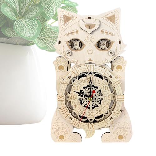 Katzenpuzzle für Erwachsene, Katzenuhr, Puzzle, Holzpuzzle, Katzenpuzzle, Katzenpuzzle, Katzenpuzzle, Modell der Katze, Holzpuzzle für Erwachsene von Generic