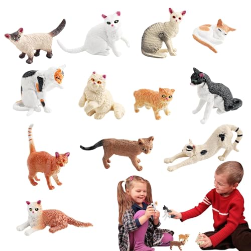 Katzenspielzeug Set, Katzenfiguren, Realistische Katzenfiguren, Lernspielzeug für Kätzchen, Realistisches Katzenspielzeug für Sammler, Katzenfiguren für Kuchendekorationen, co Katzenspielzeug Set, Katzenfiguren, Realistische Katzenfiguren, Lernspielzeug für Kätzchen, Realistisches Katzenspielzeug für Sammler, Katzenfiguren für Kuchendekorationen, co von Generic