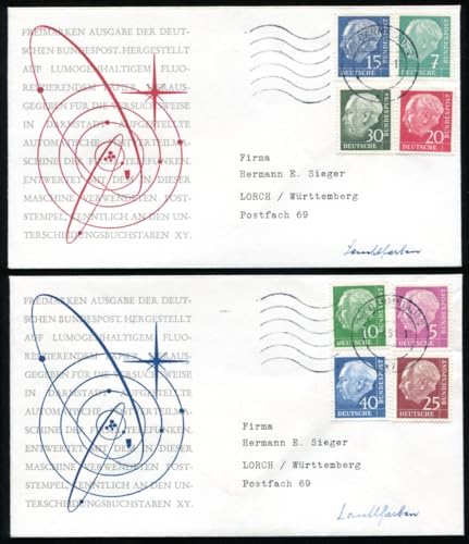 Kayser Bund 1954-1960 179-260y HEUSS LUMOGEN auf SIEGERSCHMUCKBRIEFEN (H5055 von Generic