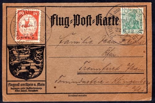 Kayser DR 1912 VI gestempelt EELP auf RHEIN Main FLAUG Karte SEHR SCHÖN (E8530 von Generic