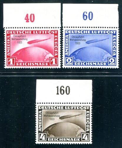 Kayser DR 1933 496-498 * Zeppelin CHICAGOFAHRT TADELLOS SEHR SCHÖN +OBERRAND (F9017 von Generic