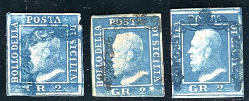Kayser Italien ALT SIZILIEN 1858 3 gestempelt per DREI dabei Blauer Stempel (M3731 von Generic