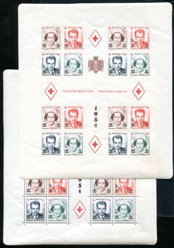 Kayser Monaco 1951 Block 4A,B ** POSTFRISCH TADELLOS ROT Kreuz Blocks (S9335d von Generic