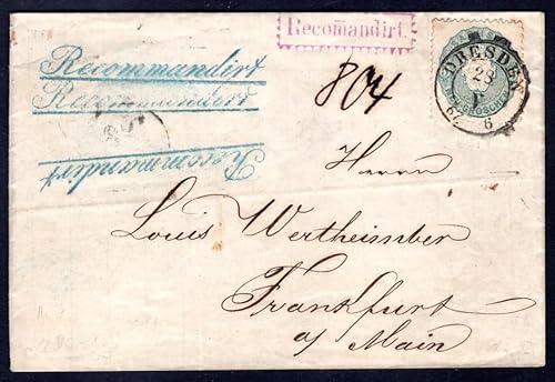 Kayser Sachsen 1863 19 schöner R-Brief mit gutem RECOMMANDIRT Stempel (H5952 von Generic