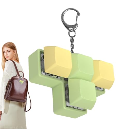 Keyboard-Fidget-Clicker-Schlüsselanhänger - Sensorisches Fingerspielzeug mit 4 leuchtenden Knöpfen, Spaßiger Schafttester, Tragbarer Schlüsselanhänger für Stressabbau und Unterhaltung Keyboard-Fidget-Clicker-Schlüsselanhänger - Sensorisches Fingerspielzeug mit 4 leuchtenden Knöpfen, Spaßiger Schafttester, Tragbarer Schlüsselanhänger für Stressabbau und Unterhaltung von Generic