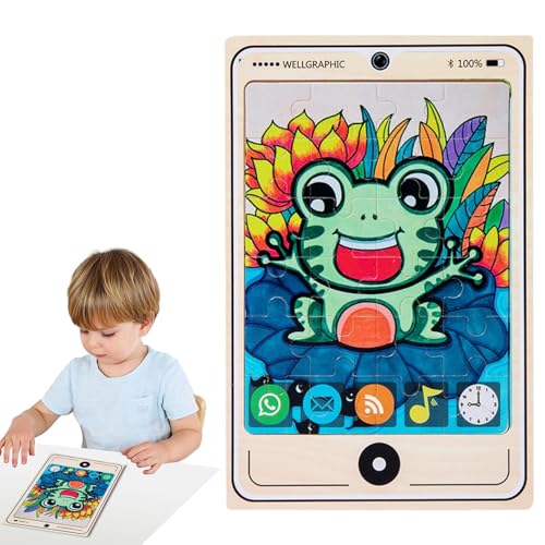 Kid Wooden Jigsaw Puzzles - 2D-Jigsaw Brettspiel | Handydesign mit beweglichen Zeichnungen, Lernspielzeug für Kinder von 3 bis 8 Jahren, Mädchen Kid Wooden Jigsaw Puzzles - 2D-Jigsaw Brettspiel | Handydesign mit beweglichen Zeichnungen, Lernspielzeug für Kinder von 3 bis 8 Jahren, Mädchen von Generic