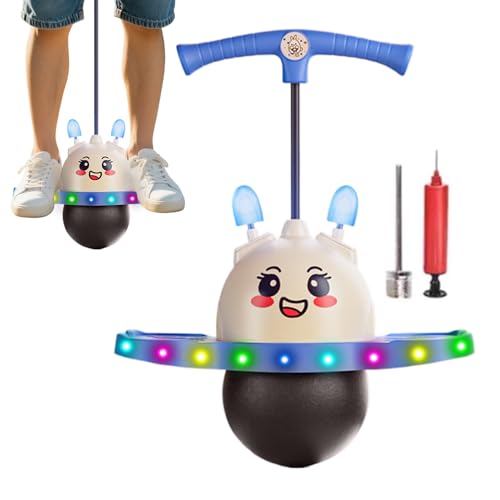 Kids Bouncy Ball with Handle, Adjustable Jumping Ball with Handle | Light-up Jumper with Adjustable Rope Length Bouncy Equipment for Adults Girls Sports Outdoor Activities von Generic