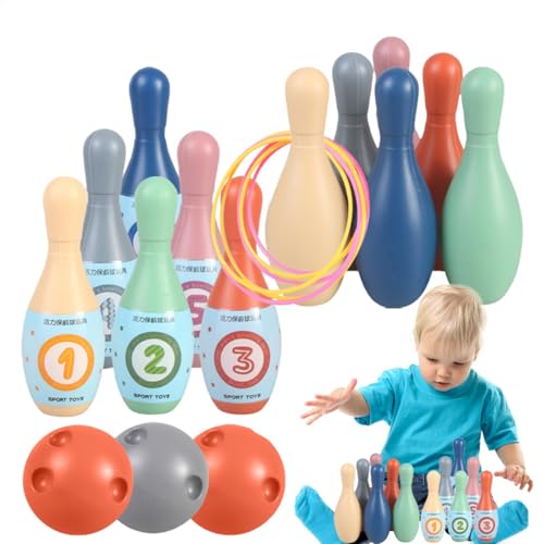 Kids Bowling Set - Bowling -Set, farbiges Kinder Bowlingspiel, 12 Bowling -Stifte, 3 Bälle, 6 Ringe, interaktive bevorzugt Spielzeug Spaß Sportspiele für Indoor -Spiele Kids Lernen Kids Bowling Set - Bowling -Set, farbiges Kinder Bowlingspiel, 12 Bowling -Stifte, 3 Bälle, 6 Ringe, interaktive bevorzugt Spielzeug Spaß Sportspiele für Indoor -Spiele Kids Lernen von Generic