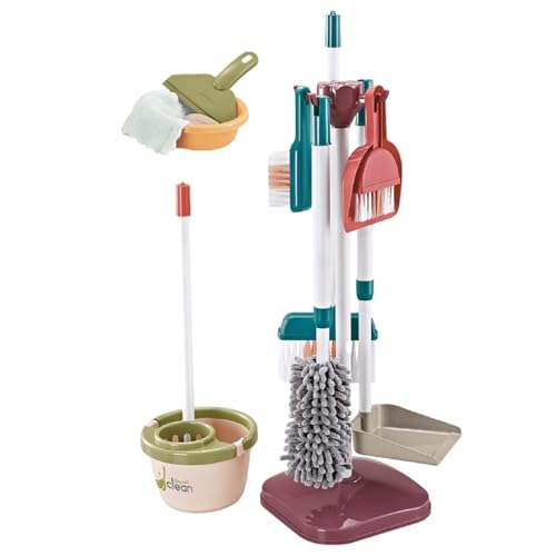 Kids Cleaning Set - Pretend Play Broom, Toddler Mop Toy, Housekeeping Set | Educational Cleaning Toy Play Kit, Reusable Child Safe Tools for Role Play Fun Home Sweeping Activity Boys Girls In von Generic