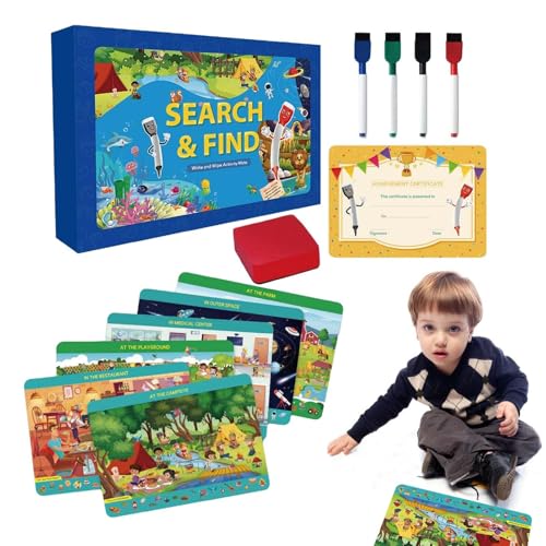 Kids Discovery Cards - Problemlösung Herausforderung, kritisches Denken Deck | Visuelle Wahrnehmungspraxissystem, Fun Imagination Booster Pack, Programm zur Entwicklung kognitiver Fähigkeiten für früh von Generic