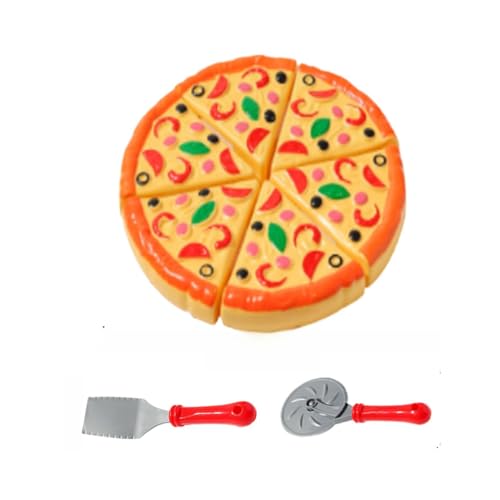 Kids Pizza - Plasticc Toy, farbenfrohes -Design | Bildungsfoodspiel mit Schneidebrett -Accessoire, interaktive vorgetäuschte Küche für Kochpraxis und Rollenspiel -Lernspaß von Generic