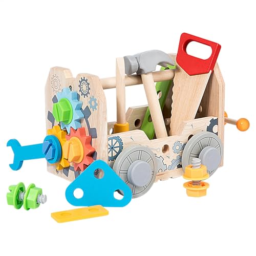 Kids Workbench, Werkzeug-Set für Kinder, mit Bank, Werkzeugbank aus Holz, Bauspielzeug zur Entwicklung der Vorschule, für Mädchen, , Feinmotorik von Generic