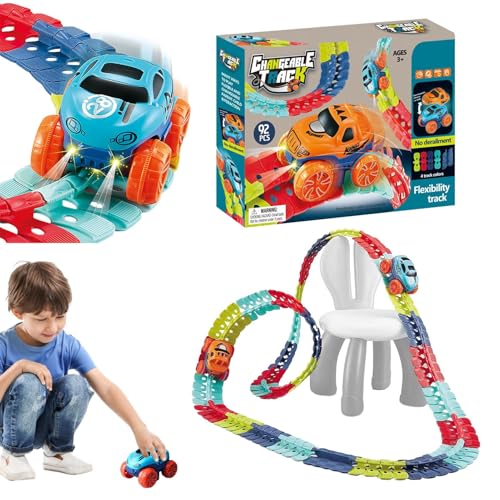 Kinder-Autobahn-Set – Rennbahn-Spielzeugauto, LED-Licht | Pädagogisches elektrisches DIYs-Montagespielzeug, Kinder-Rennwagen-Set, Spielzeugauto-Set für, Mädchen, Kinder, Studenten, lustiges STR Kinder-Autobahn-Set – Rennbahn-Spielzeugauto, LED-Licht | Pädagogisches elektrisches DIYs-Montagespielzeug, Kinder-Rennwagen-Set, Spielzeugauto-Set für, Mädchen, Kinder, Studenten, lustiges STR von Generic