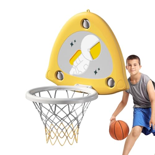 Kinder-Basketballkorb, Basketballkorb für Kinder | Verstellbares Kleinkind-Basketballtor mit starkem Saugnapf | Enthält einen Basketballball, niedliche Aufkleber und eine tragbare Luftpumpe von Generic