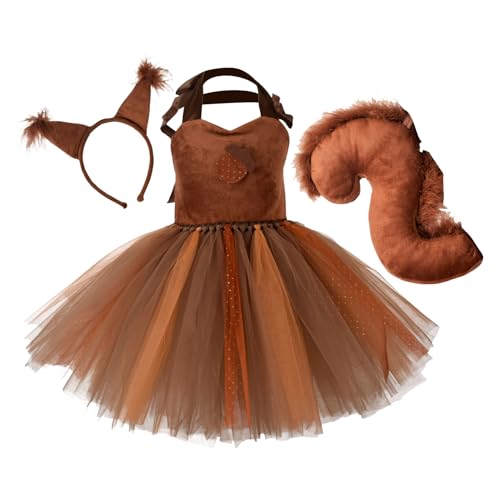 Kinder Eichhörnchen Halloween-Kostüm, Eichhörnchen-Kostüm Für Kleinkind, Niedlichen Tieranzug Für Kleinkind-Halloween Cosplay Kostüm, Tutu Mit Ohren, Stirnbänder, Schwanz Für Kinder Eichhörnchen Halloween-Kostüm, Eichhörnchen-Kostüm Für Kleinkind, Niedlichen Tieranzug Für Kleinkind-Halloween Cosplay Kostüm, Tutu Mit Ohren, Stirnbänder, Schwanz Für von Generic