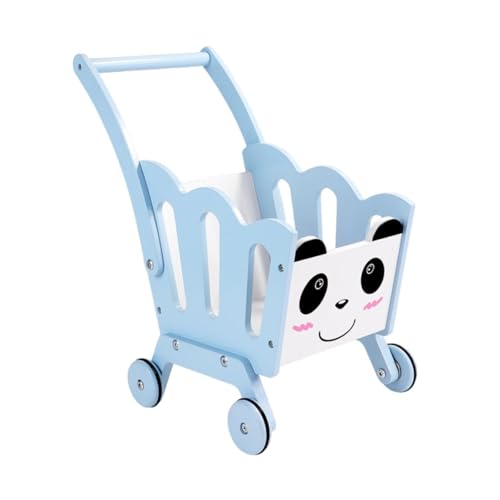 Kinder Einkaufswagen, Baby Trolley, Rollenspiel, So Tun, Als Ob Essenszubehör, Holzspielzeug Einkaufswagen, Supermarkt Trolley für Kleinkinder, Blau Kinder Einkaufswagen, Baby Trolley, Rollenspiel, So Tun, Als Ob Essenszubehör, Holzspielzeug Einkaufswagen, Supermarkt Trolley für Kleinkinder, Blau von Generic