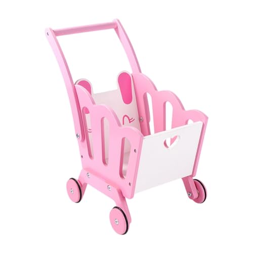 Kinder Einkaufswagen, Baby Trolley, Rollenspiel, So Tun, Als Ob Essenszubehör, Holzspielzeug Einkaufswagen, Supermarkt Trolley für Kleinkinder, Rosa Kinder Einkaufswagen, Baby Trolley, Rollenspiel, So Tun, Als Ob Essenszubehör, Holzspielzeug Einkaufswagen, Supermarkt Trolley für Kleinkinder, Rosa von Generic