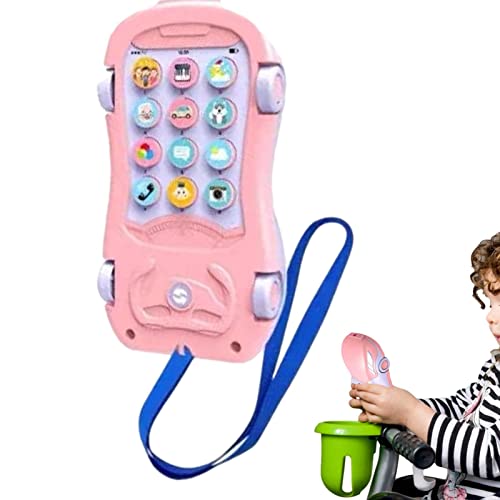 Kinder-Handy-Spielzeug, Musik-Handy-Spielzeug - Gefälschtes Handy mit Licht - Smartphone-Spielzeug, Cartoon-Auto-Handy, Telefon-Lernspielzeug, musikalisches Spielzeug-Telefon für Mädchen und von Generic