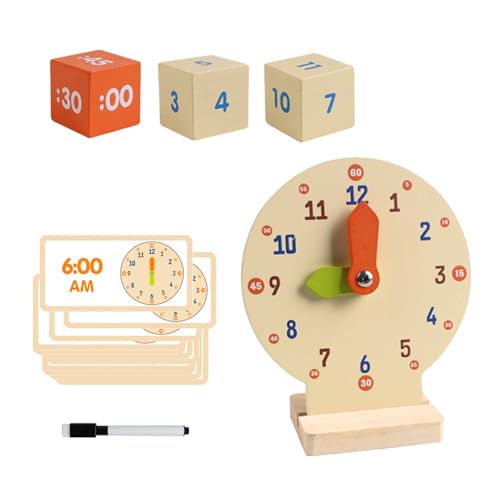 Kinder Lehruhr Homeschool Supplies Kindergarten Holz Mathe Puzzle Spiele Kinder Lehruhr Homeschool Supplies Kindergarten Holz Mathe Puzzle Spiele von Generic