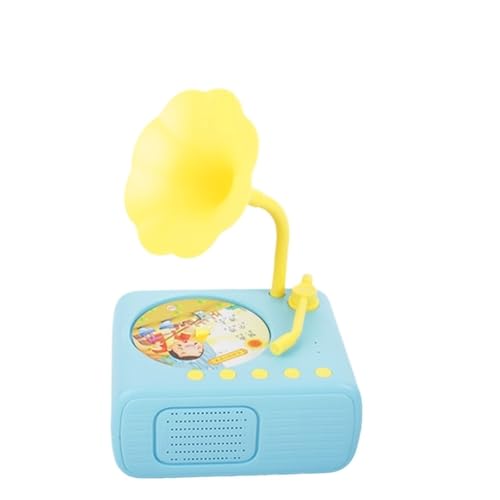 Kinder-Phonograph mit 96 Karten, Grammophon for Kinder, Lern-Plattenspieler, pädagogisches interaktives Musikspielzeug(Blue) von Generic