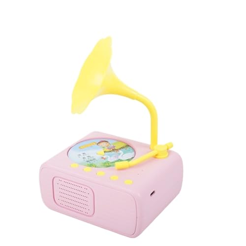 Kinder-Phonograph mit 96 Karten, Grammophon for Kinder, Lern-Plattenspieler, pädagogisches interaktives Musikspielzeug(Pink) von Generic