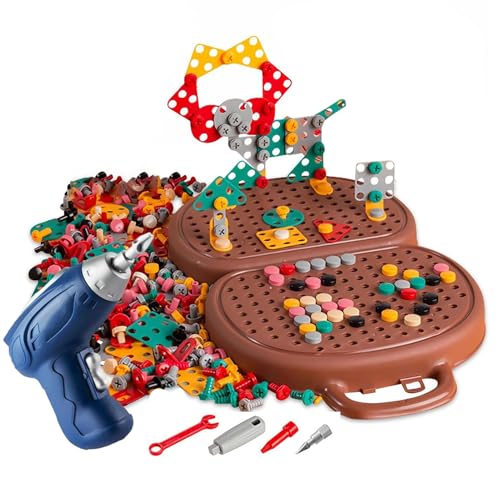 Kinder Play Toolbox | Kreatives Kleinkindwerkzeug Set mit elektrischer Spielzeugübung, Kinderübung und Schraubenspielzeug, 2D/3D Schraubenwerkzeug Bierboxen Spielzeug für Kinder Mädchen Kinder Play Toolbox | Kreatives Kleinkindwerkzeug Set mit elektrischer Spielzeugübung, Kinderübung und Schraubenspielzeug, 2D/3D Schraubenwerkzeug Bierboxen Spielzeug für Kinder Mädchen von Generic