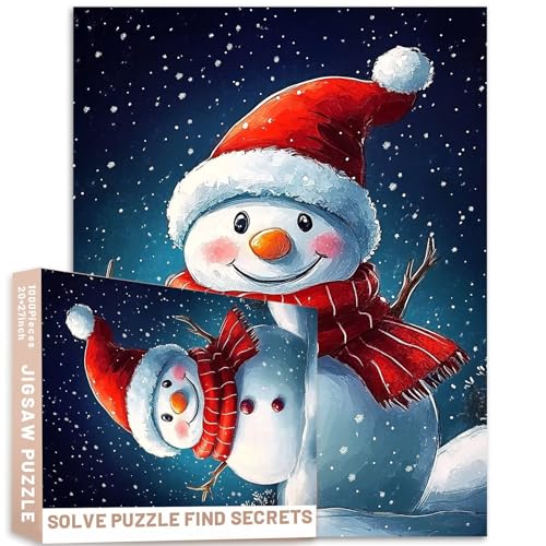 Kinder-Puzzle, 1000 Teile, roter Schal, lächelnder Nachthimmel, Weihnachtsstimmung, anspruchsvolle Familienaktivitäten, Spiele, bunt, Bastelpuzzle für Heimdekoration, Geschenke Kinder-Puzzle, 1000 Teile, roter Schal, lächelnder Nachthimmel, Weihnachtsstimmung, anspruchsvolle Familienaktivitäten, Spiele, bunt, Bastelpuzzle für Heimdekoration, Geschenke von Generic