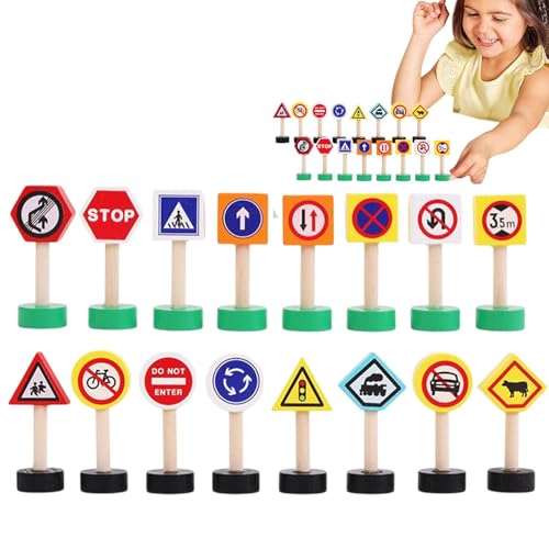Kinder Verkehrszeichen Playset Lernspielzeug | 16-teiliges -Verkehrsschilderset Früherziehung Bausteine Verkehrssicherheit Stoppspiel Partyzubehör für und Mädchen Kinder Verkehrszeichen Playset Lernspielzeug | 16-teiliges -Verkehrsschilderset Früherziehung Bausteine Verkehrssicherheit Stoppspiel Partyzubehör für und Mädchen von Generic