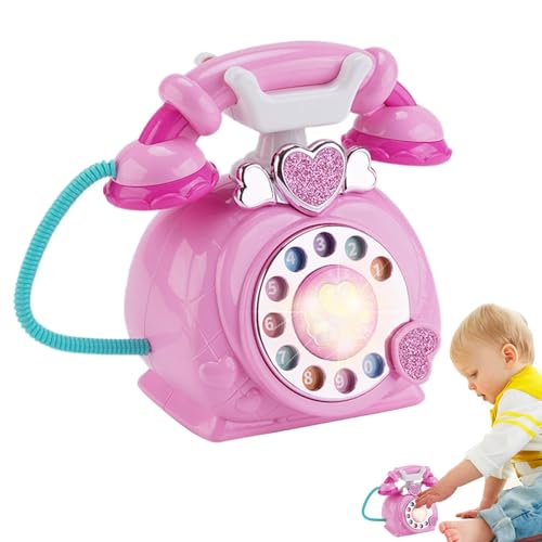 Kinder spielen am Telefon mit Kabel | Wählen Sie das Festnetztelefon so aus, als würden Sie Spiele spielen - Festnetztelefon - Telefon mit Zifferblatt mit Musik von Generic