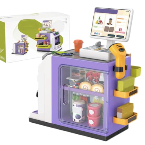 Kinder spielen gegen die Theke, Einkaufsspielzeug, realistisches Kaffeezubereitungsspielzeug, frühes Lernspielzeug, Lebensmittelgeschäft-Spielzeug für Kindergarten von Generic