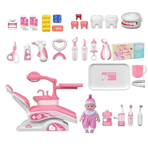 Kinderarzt Playset Play - Kindersimulation Zahnarzt Spielzeugset | Ärzte Spielset Safe Dentist Play Set, interaktive Rollenspielspielzeug für Geburtstag Weihnachten Neujahr Ostern von Generic