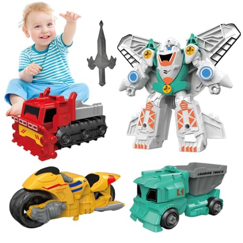 Kinderautospielzeug,Dinosaurier-Autospielzeug verformen - 4x Kinder-Dinosaurier-Roboter-Transformationsspielzeug | Coasting Power Design -Rennwagen, Mehrzweck-Lernspielzeug, Vorschulaktivitäten für de von Generic