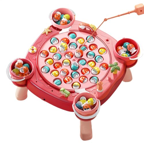 Kinderfischereispiel, Magnetic Fish Game - Drehes Kleinkindfischbrett - Fischereispiel Rotierendes -Fishbo, Magnetic Fishing Game Set Mit Musik Großartiges Sportspielzeug von Generic