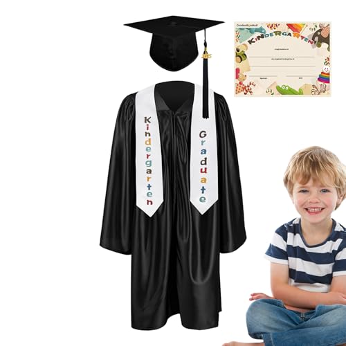 Kindergarten Abschlussmütze Und Talar | Festliche Kleidung Für Kinder Zur Einschulung - Festtagsoutfit Zur Gratulation Für Vorschüler & Kindergartenkinder von Generic