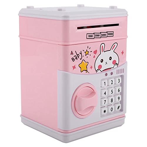 Kindergeldbox Spielzeug, ATM Bank Elektrisches Passwort Automatische Banknote Sparen mit Musik Gefälschter Erkennung Licht für Finanzielle Lernen (Rosa) von Generic